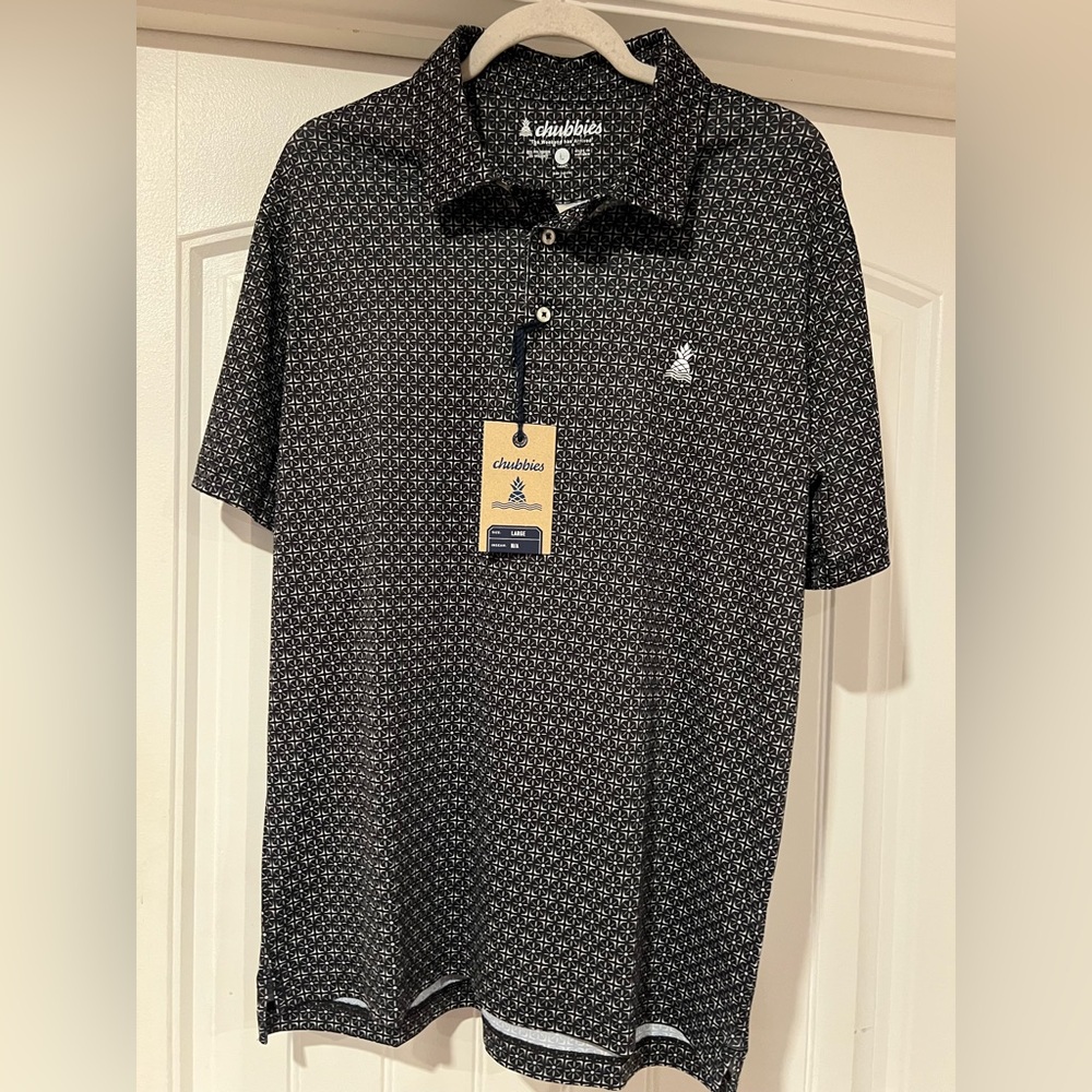 Chubbies Knit Short Sleeve Sundial Polo Shirt size L NWT